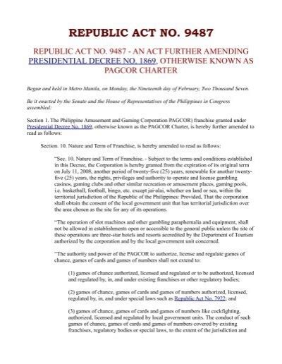 ra 9487|Republic Act No. 9487 : REPUBLIC ACTS .